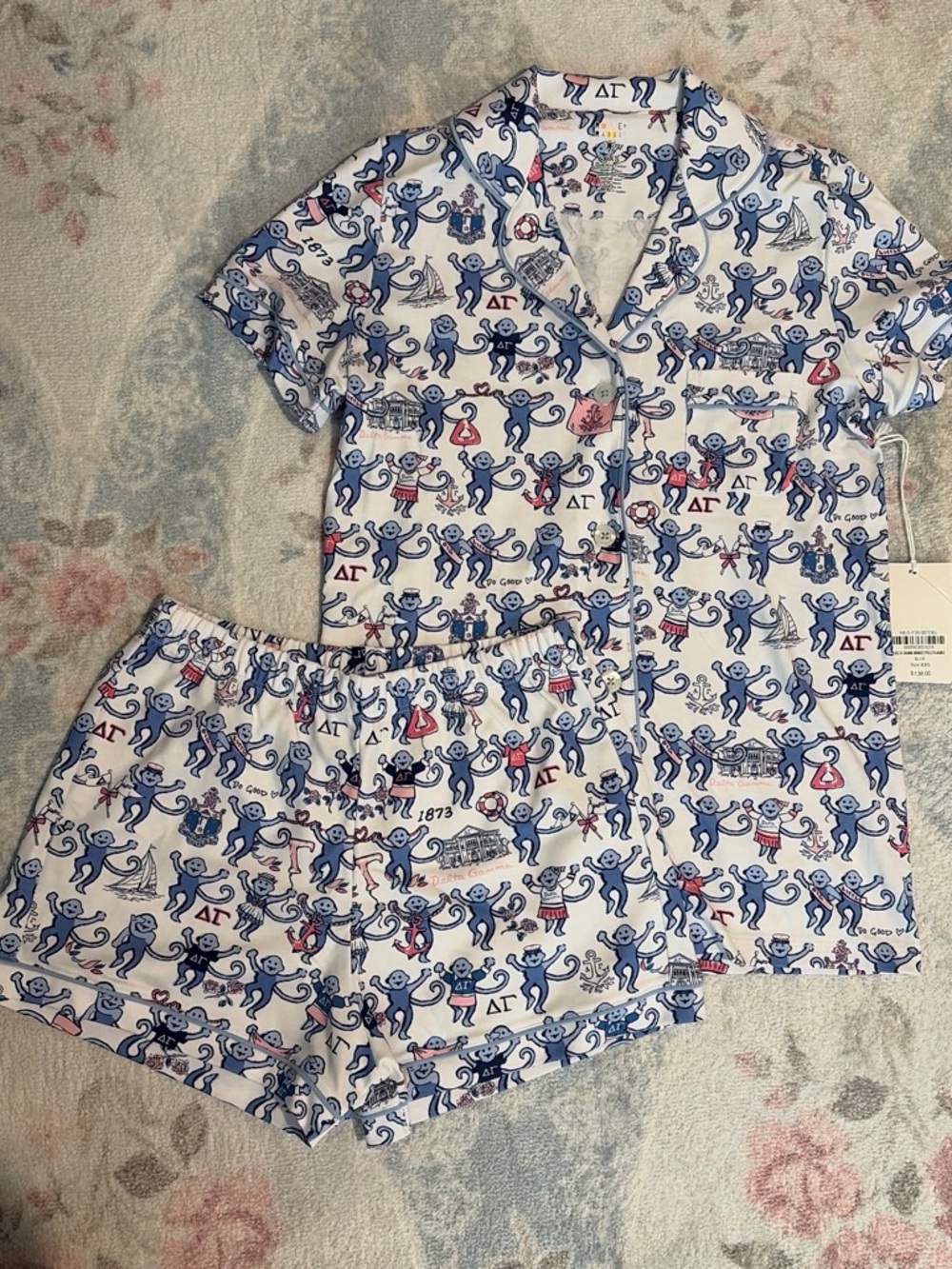 NWT Delta Gamma Roller Rabbit Polo Pajamas